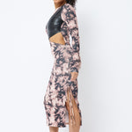 Tie Dye Long Sleeve Midi Dress