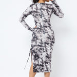 Tie Dye Long Sleeve Midi Dress