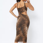 Animal Print Midi Dress With Strap