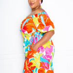 Flower Print Off The Shoulder Dress