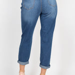 Rhinestones Ripped-front Denim Jeans
