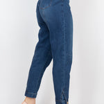 Cuffed-button Mom Jeans