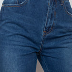 Cuffed-button Mom Jeans