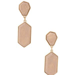 Geometric Wood Post Drop Earring