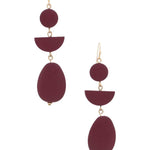 Geometric Wood Bead Dangle Earring