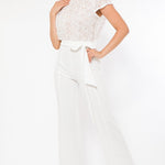 Flower Lace Top Detailed Fashion Jumpsuit