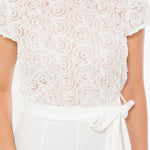 Flower Lace Top Detailed Fashion Jumpsuit