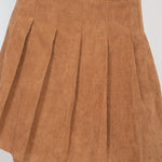 A-line Corduroy Pleated Mini Skirt