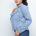 Corduroy Zipper Moto Jacket