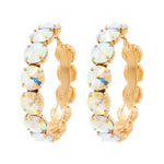 Rhinestone 3.25 Inch Classic Hoop Earring