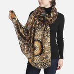 Fashion Feather Print Skinny Scarf