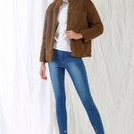 Mid Blue High-waisted With Rips Skinny Denim Jeans