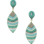 Multi Line Bead Tear Drop Earring
