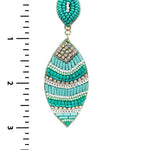 Multi Line Bead Tear Drop Earring