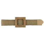 Fashion Square Straw Buckle Belt