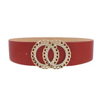Double Circle Chain And Rhinestone Trim Design Belt