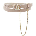 Rhinestone Double Circle Belt With Rhinestone Loop
