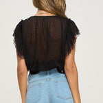 Surplice Smocking Waist Blouse