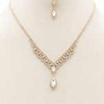 Marquise Shape Rhinestone Necklace