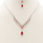 Marquise Shape Rhinestone Necklace