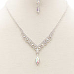 Marquise Shape Rhinestone Necklace