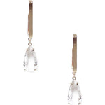 Metal Rectangle Clear Stone Dangle Earring