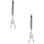 Metal Rectangle Clear Stone Dangle Earring