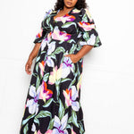 Puff Sleeve Button Front Dress