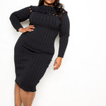 Bodycon Sweater Dress With Knot Detail