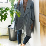 Solid Knit Oversized Trench Jacket