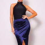Sexy Gathered Front Crossover Midi Skirt