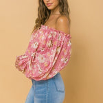 Off Shoulder Neckline Printed Top