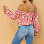 Off Shoulder Neckline Printed Top