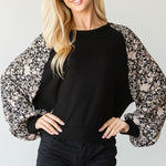 Floral Print Bubble Longsleeve Top
