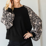 Floral Print Bubble Longsleeve Top