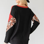 Unique Color-block Long Sleeve Top
