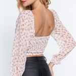 V-neck Floral Print Woven Top