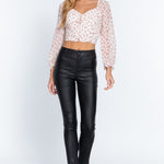 V-neck Floral Print Woven Top