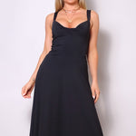 Sleeveless Twist Front A Line Midi Dress