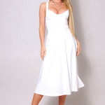 Sleeveless Twist Front A Line Midi Dress
