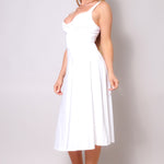 Sleeveless Twist Front A Line Midi Dress