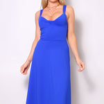 Sleeveless Twist Front A Line Midi Dress