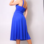 Sleeveless Twist Front A Line Midi Dress