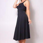 Sleeveless Twist Front A Line Midi Dress