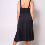 Sleeveless Twist Front A Line Midi Dress