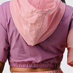 Pants Set In Color Block With Hoodie And Detachable Bottom Part