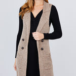Sleeveless Long Sweater Vest