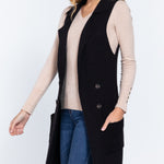 Sleeveless Long Sweater Vest