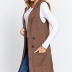 Sleeveless Long Sweater Vest