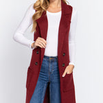 Sleeveless Long Sweater Vest
